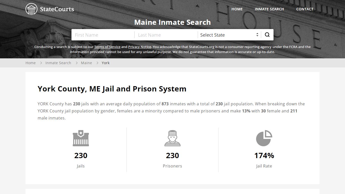 York County, ME Inmate Search - StateCourts